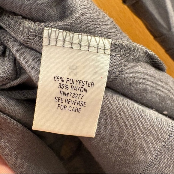 Simply Vera Vera Wang Women's Size M Med Long-Sleeved Textured Gray Blouse Shirt - Picture 4 of 5